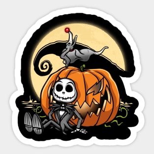 King of pumpkins and his dog Sticker